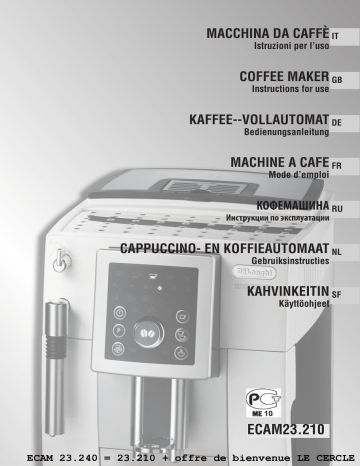 ECAM 23.240WNN1 | PG ECAM 23.240WNN1 | ECAM 23.240.B | DeLonghi ECAM23.120.SB Manuel du propriétaire | Fixfr