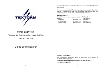 TEXTORM TUNER EASY TNT Manuel du propriétaire | Fixfr