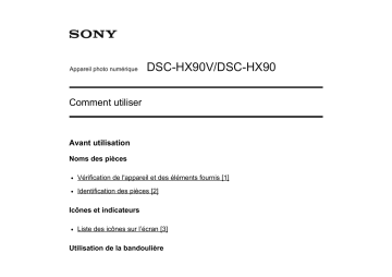 Sony DSC-HX90V Manuel du propriétaire | Fixfr