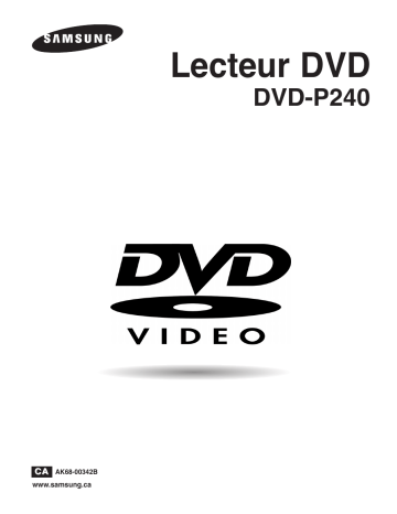 Samsung DVD-P240 Manuel du propriétaire | Fixfr