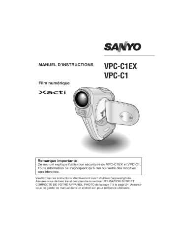 Sanyo VPC-C1EX Manuel du propriétaire | Fixfr