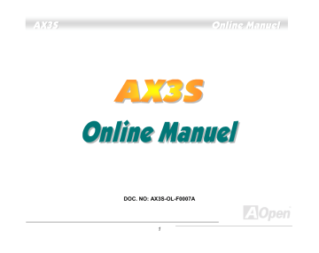 AOpen AX3S Manuel du propriétaire | Fixfr