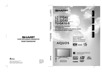 Sharp LC32/37G4U/TU-GA1U/S Manuel du propriétaire | Fixfr