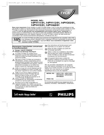 Philips 14PV203 Manuel du propriétaire | Fixfr