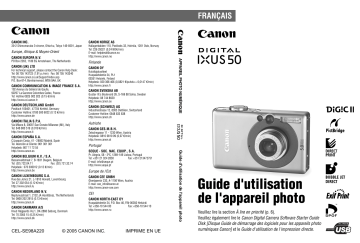 Canon DIGITAL IXUS 50 Manuel du propriétaire | Fixfr