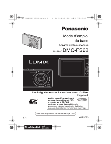 LUMIX DMC-FS12 | Panasonic LUMIX DMC-FS62 Manuel du propriétaire | Fixfr