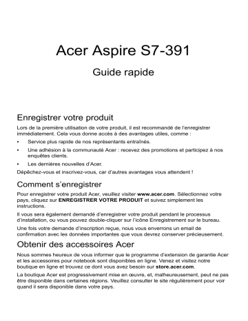 Acer Aspire S7-391 Manuel du propriétaire | Fixfr
