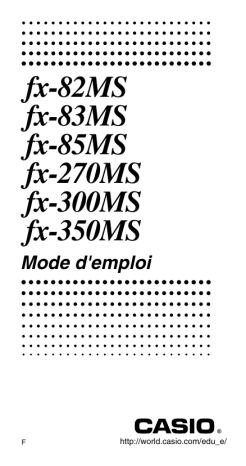 fx-83MS | Casio fx-300MS Manuel du propriétaire | Fixfr