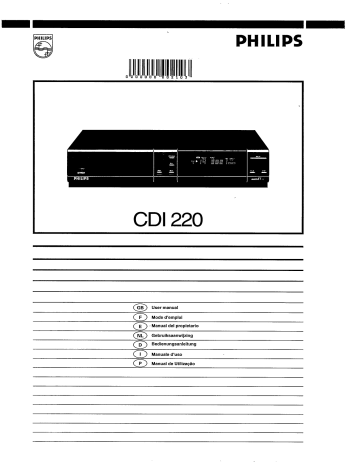 CDI220-P0P | CDI220-P0C | CDI220-80P | CDI220-60P | Philips CDI220 Manuel du propriétaire | Fixfr