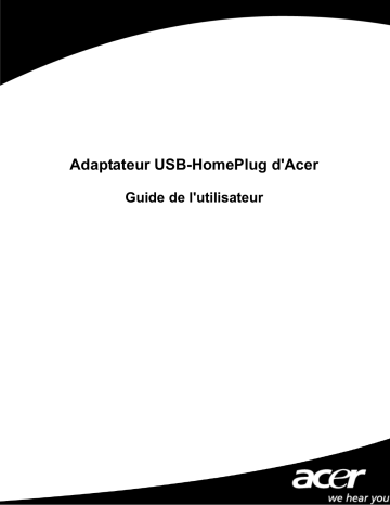 Acer HOMEPLUG USB Manuel du propriétaire | Fixfr