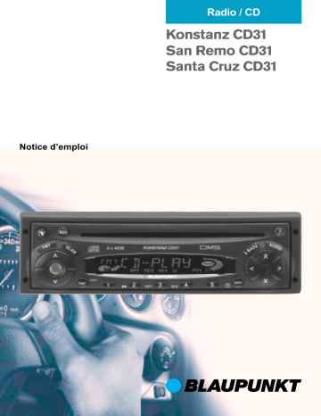 SANTA CRUZ CD31 | SAN REMO CD31 | Blaupunkt Konstanz CD31 Manuel du propriétaire | Fixfr