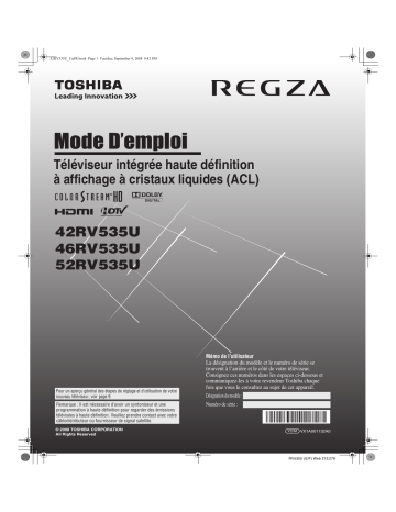 Toshiba 42RV535U Manuel du propriétaire | Fixfr