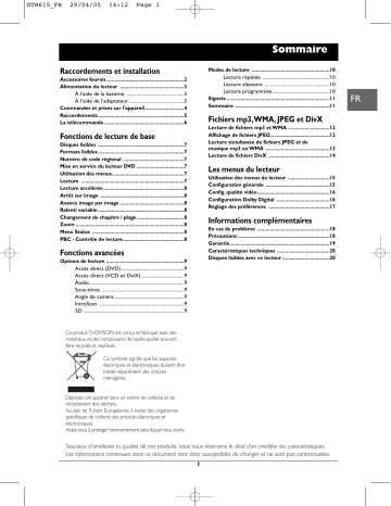 Thomson DTH615 Manuel du propriétaire | Fixfr