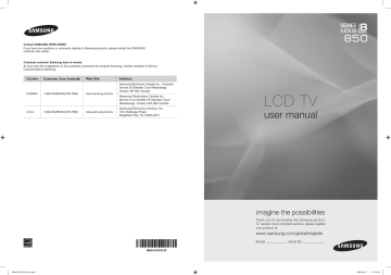 LN46A860 | LN46A850 | Samsung LN52A860 Manuel du propriétaire | Fixfr