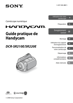 Sony DCR-SR210E Manuel du propriétaire