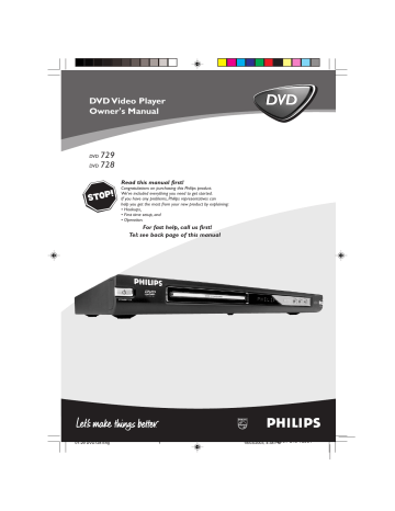 Philips DVD728 Manuel du propriétaire | Fixfr