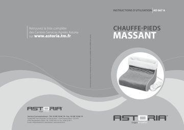 Manuel du propriétaire | ASTORIA CHAUFFE PIEDS MASSANT Manuel utilisateur | Fixfr