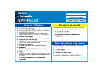 Epson EMP-TW680 Manuel du propriétaire | Fixfr