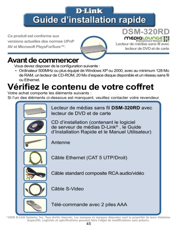 D-Link DSM-320RD Manuel du propriétaire | Fixfr