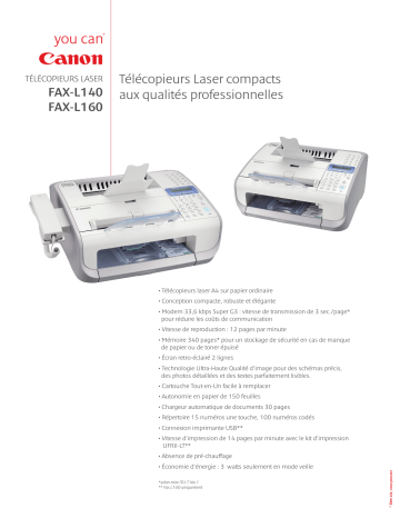 Canon FAX-L160 Manuel du propriétaire | Fixfr