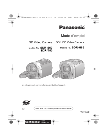 SD-RT50 | SD-RH85 | Panasonic SD-RS50 Manuel du propriétaire | Fixfr