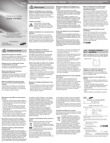Samsung GT-E1125 Manuel du propriétaire | Fixfr