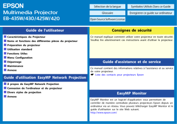 EB-435W | EB-430 | Epson EB-425W Manuel du propriétaire | Fixfr