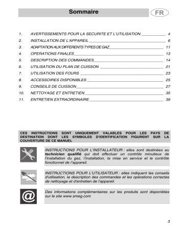 CS120NLA6 | CS120NL-6 | CS120A-6 | Smeg CS120-6 Manuel du propriétaire | Fixfr