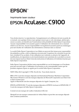 Epson AcuLaser C9100 Manuel du propriétaire