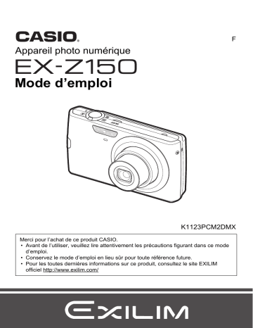 Casio Exilim EX-Z150 Manuel du propriétaire | Fixfr