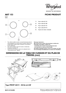 Whirlpool AKT 153 IX Manuel du propriétaire