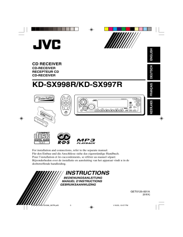 JVC KD-SX998 Manuel du propriétaire | Fixfr