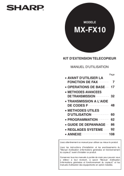 Sharp MX-FX10 Manuel utilisateur