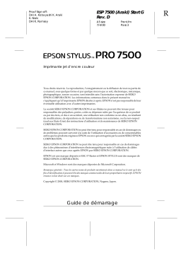 Epson Stylus Pro 7500 Manuel du propriétaire