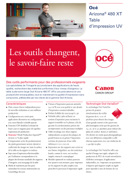 Canon OCE ARIZONA 480 XT Manuel du propriétaire