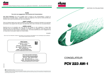 Faure FCV223AW-1 Manuel du propriétaire | Fixfr