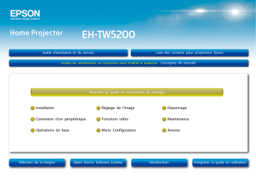 Epson EH-TW5200 Manuel du propriétaire | Fixfr