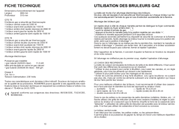 ROSIERES GTS76 Manuel du propriétaire | Fixfr