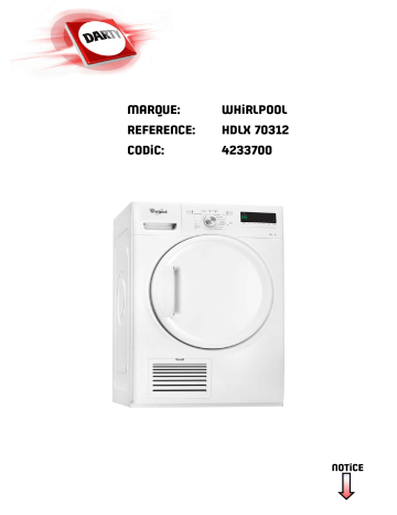 Whirlpool HSLX70312 Manuel du propriétaire | Fixfr