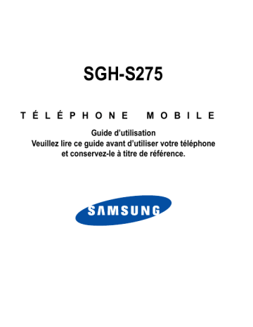 Samsung SGH-S275M Manuel du propriétaire | Fixfr