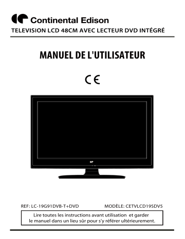 CETVLCD19SDV5 | CONTINENTAL EDISON LC-19G91DVB-T+DVD Manuel du propriétaire | Fixfr