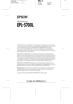 Epson EPL-5700L Manuel du propriétaire