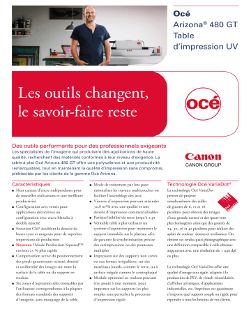 Canon OCE ARIZONA 480 GT Manuel du propriétaire | Fixfr