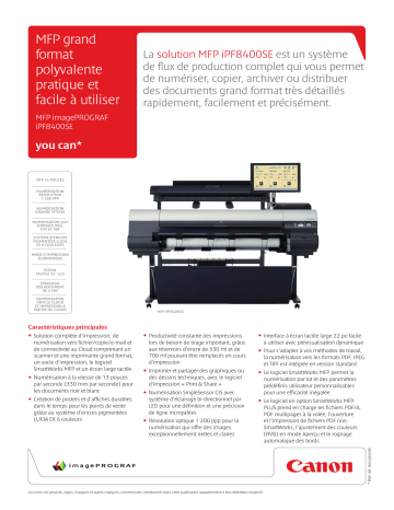 Canon IMAGEPROGRAF IPF8400SE MFP SOLUTION Manuel du propriétaire | Fixfr