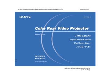 KP-53HS10 | Sony KP-61HS10 Manuel du propriétaire | Fixfr