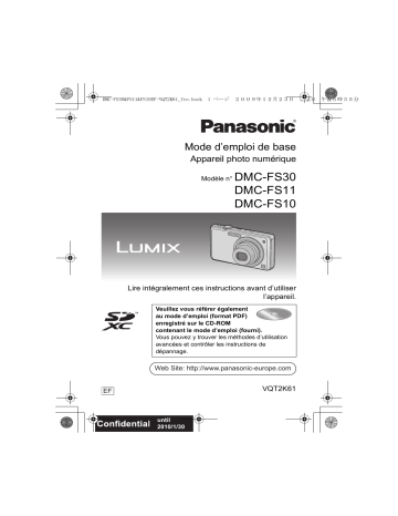 Lumix DMC-FS11 | LUMIX DMC-FS30 | Panasonic Lumix DMC-FS10 Manuel du propriétaire | Fixfr
