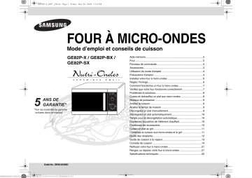 GE82P-X | Samsung GE82P-SX Manuel du propriétaire | Fixfr