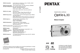 Pentax Optio L30 Manuel du propriétaire
