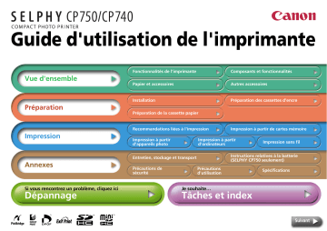 SELPHY CP740 | Canon SELPHY CP750 Manuel du propriétaire | Fixfr