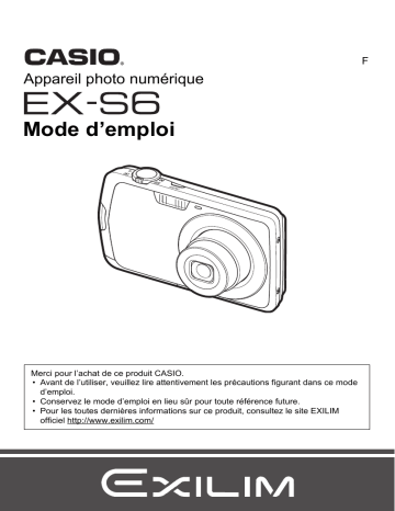 Casio EXILIM EX-S6 Manuel du propriétaire | Fixfr